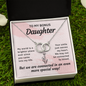 To Bonus Daughter, My world is a brighter place-Perfect Pair Necklace - Custom Heart Design