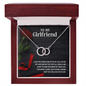 Girlfriend Silver Necklace, Modern Necklace, Circle Necklace | Custom Heart Design