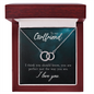 Girlfriend Silver Necklace, Modern Necklace, Perfect Pair Circle Necklace | Custom Heart Design