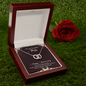 To My Beautiful Wife, Happy Anniversary-Perfect Pair Necklace - Custom Heart Design