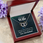 to my beautiful wife - love you now Wife Circle Necklace, Silver Circle Necklace. Sentimental Necklace - Custom Heart Design