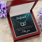Girlfriend Silver Necklace, Modern Necklace, Perfect Pair Circle Necklace | Custom Heart Design