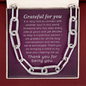 Grateful for you-Forever Linked Necklace - Custom Heart Design