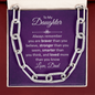 To My Daughter, You are braver, stronger, smarter-From Dad/Forever Linked Necklace - Custom Heart Design