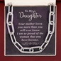 To My Daughter, Your mother loves you-Forever Linked Necklace - Custom Heart Design