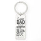 * The best Dad teaches his daughter how to fish- Personalized Keyring for Men - Custom Heart Design