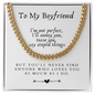 Cuban Link Chain for Boyfriend, Chain Link Necklace for Men - Custom Heart Design