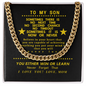 For Son, Believe in yourself From Mom- Chain Link Necklace - Custom Heart Design