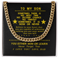 For Son, Believe in yourself From Dad-Stainless Steel Chain Link Necklace - Custom Heart Design