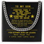 For Son, Believe in yourself From Mom- Chain Link Necklace - Custom Heart Design