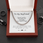 Cuban Link Chain for Boyfriend, Chain Link Necklace for Men - Custom Heart Design