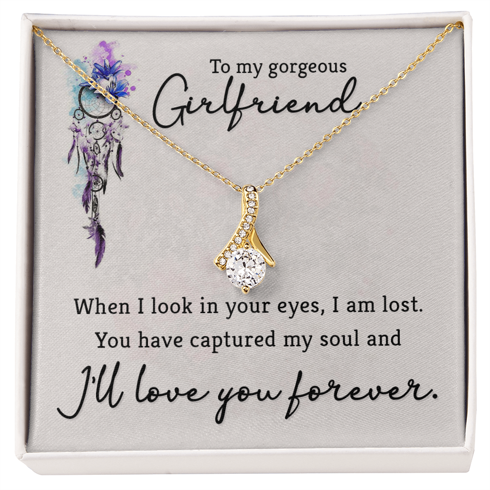 Girlfriend Silver Necklace, Dainty Gold Necklace for Girlfriend | Custom Heart Design
