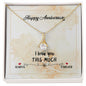 Wife Anniversary Necklace, Dainty Pendant - I love you this much | Custom Heart Design