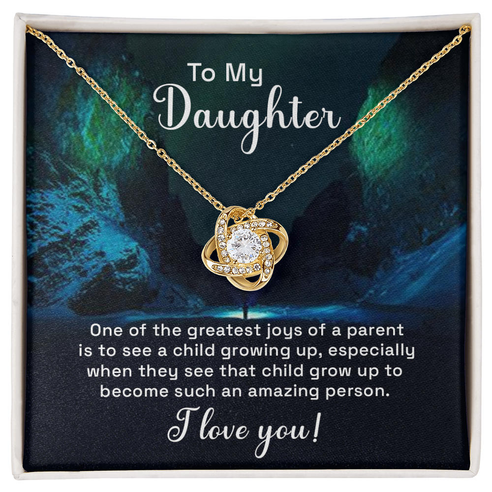 To my daughter - one of the greatest joys of a parent Daughter Necklace, Love Knot Necklace for Daughter, Necklace for Daughter, Daughter Pendant - Custom Heart Design