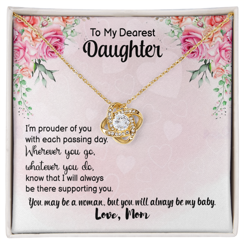 Daughter Necklace, Love Knot Necklace for Daughter, Necklace for Daughter, Daughter Pendant | Custom Heart Design