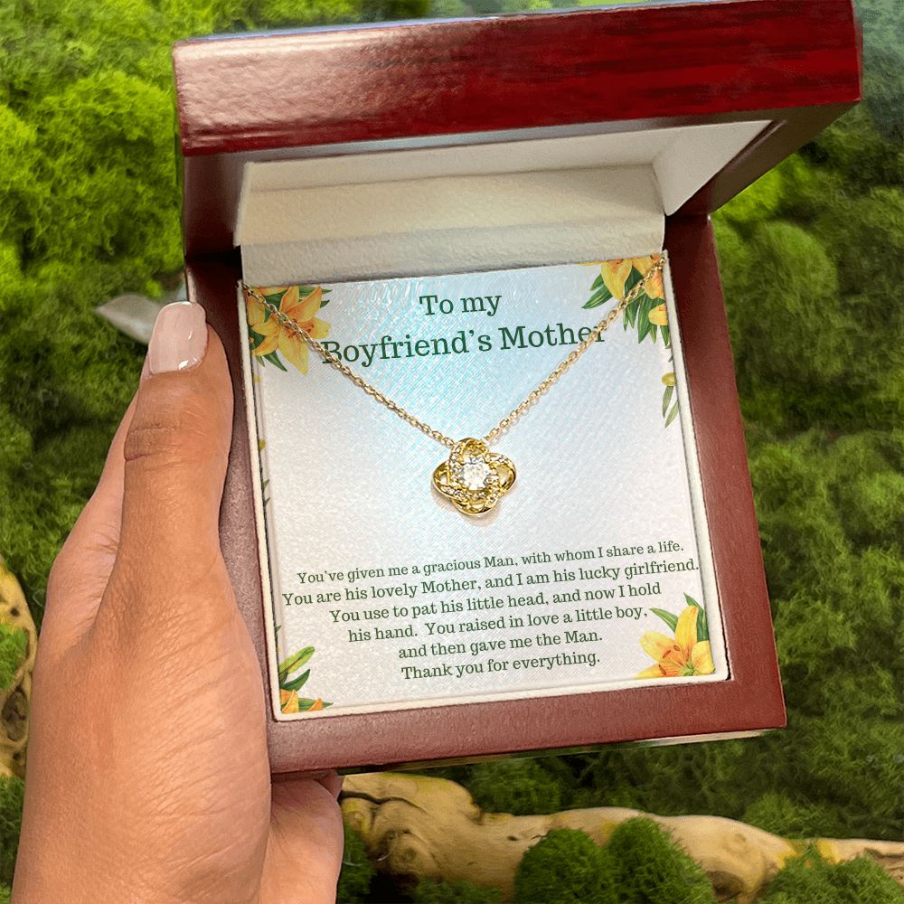 To My Boyfriend’s Mom- Love Knot Necklace | Custom Heart Design
