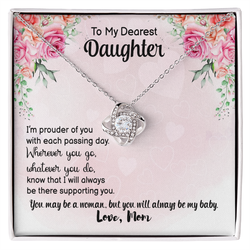 Daughter Necklace, Love Knot Necklace for Daughter, Necklace for Daughter, Daughter Pendant | Custom Heart Design