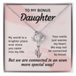 Daughter Necklace, Love Knot Necklace, Sentimental Necklace for Bonus Daughter | Custom Heart Design