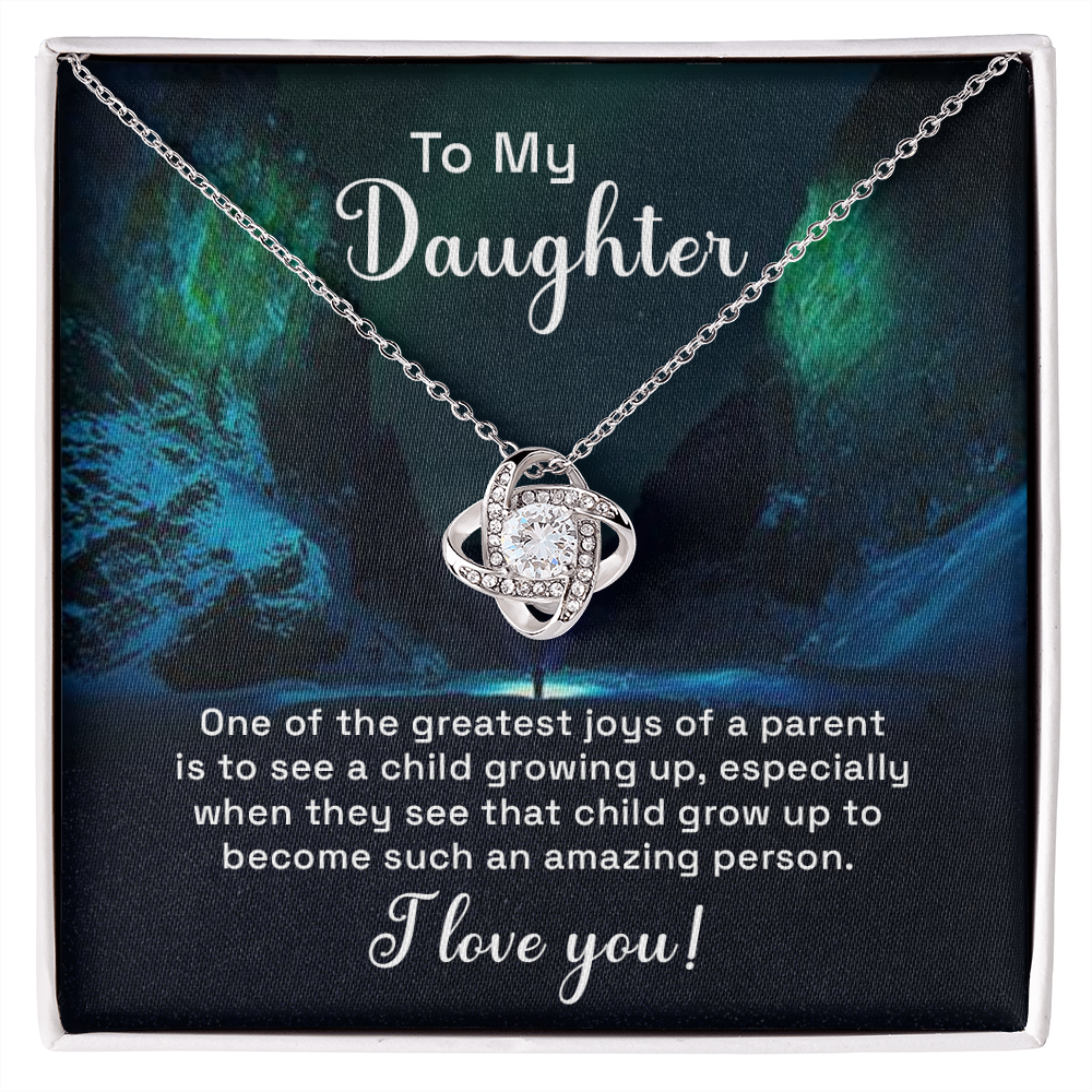 To my daughter - one of the greatest joys of a parent Daughter Necklace, Love Knot Necklace for Daughter, Necklace for Daughter, Daughter Pendant - Custom Heart Design