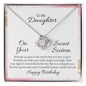 Daughter Sweet 16 Birthday Necklace, Love Knot Necklace, Birithday Necklace for Daughter | Custom Heart Design