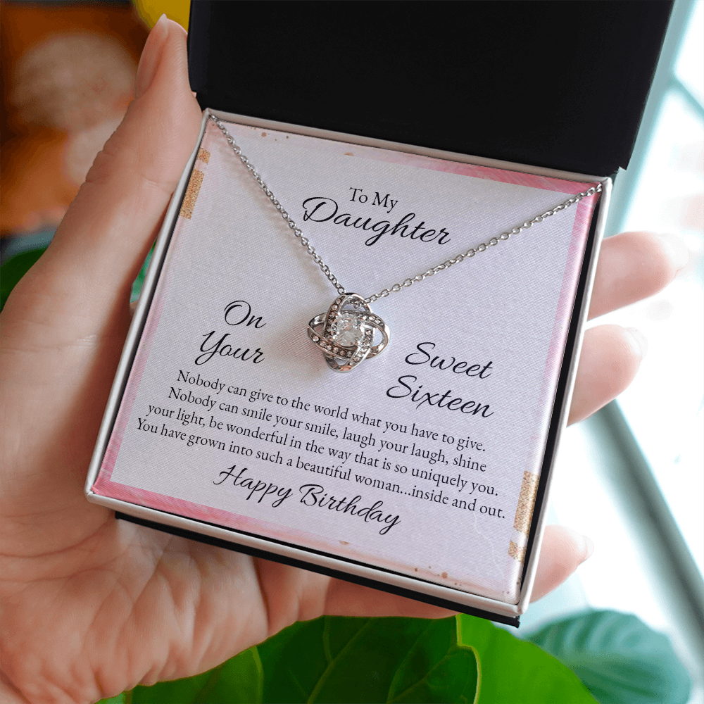 To My Daughter - Nobody can give to the world (1) Daughter Necklace, Love Knot Necklace for Daughter, Necklace for Daughter, Daughter Pendant - Custom Heart Design