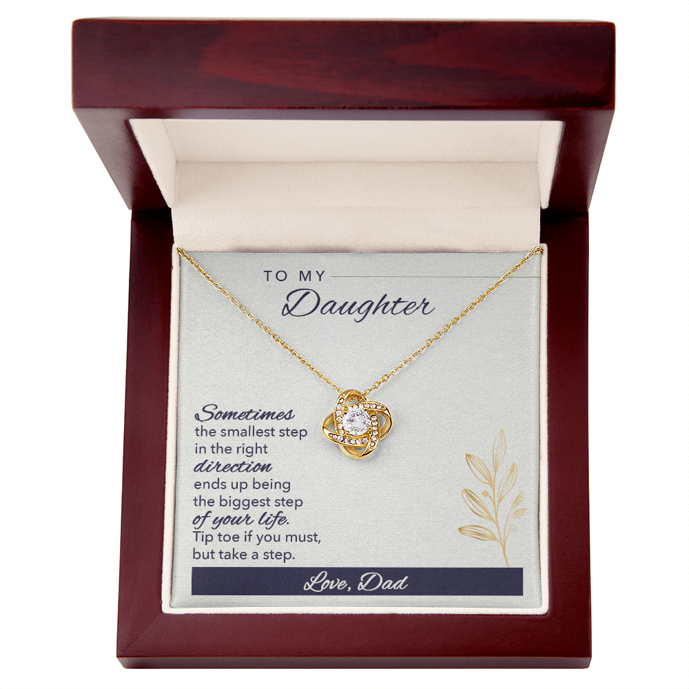 Daughter Necklace, Love Knot Necklace for Daughter, Necklace for Daughter from Dad, Daughter Pendant | Custom Heart Design