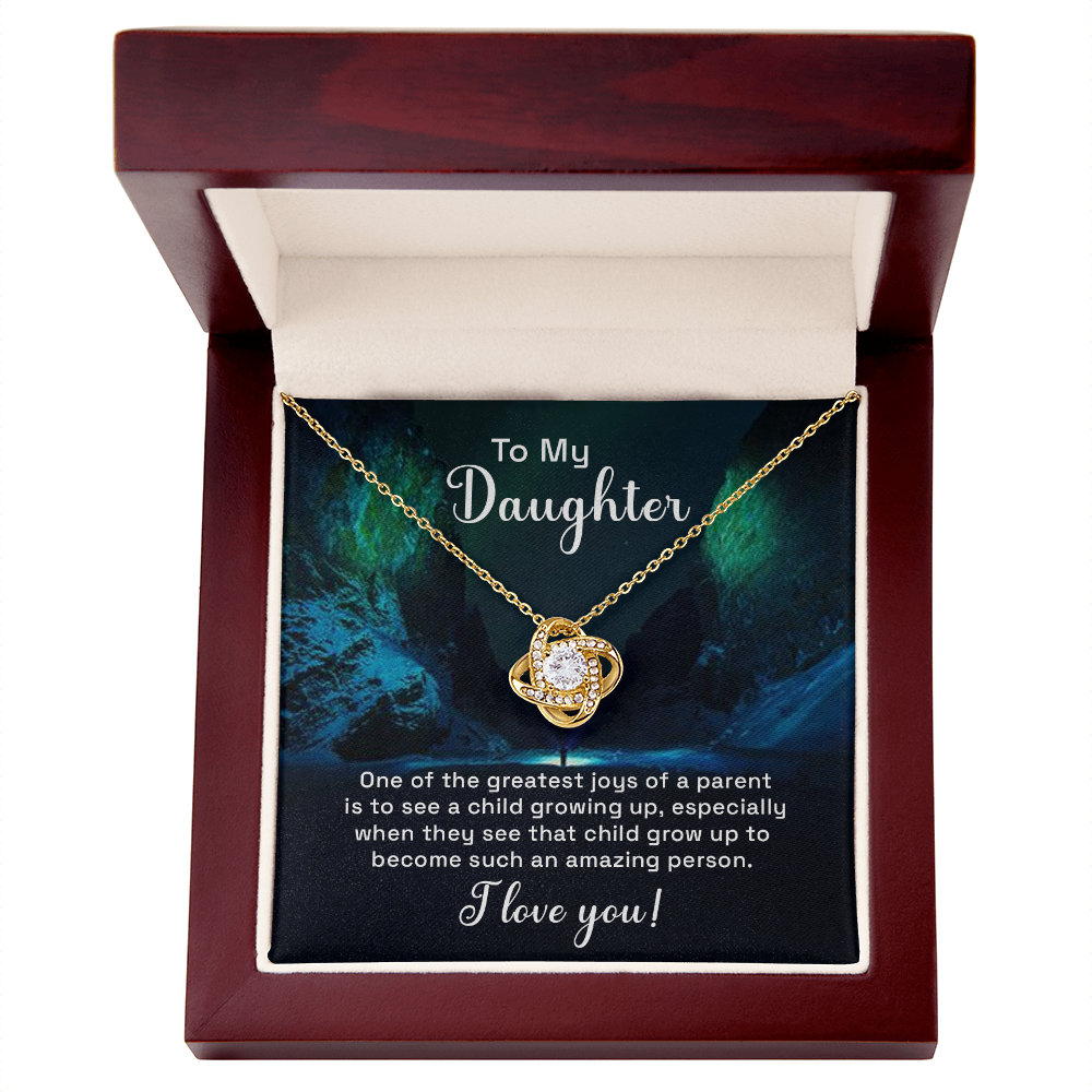 To my daughter - one of the greatest joys of a parent Daughter Necklace, Love Knot Necklace for Daughter, Necklace for Daughter, Daughter Pendant - Custom Heart Design