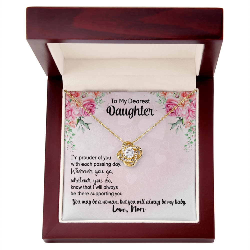 Daughter Necklace, Love Knot Necklace for Daughter, Necklace for Daughter, Daughter Pendant | Custom Heart Design
