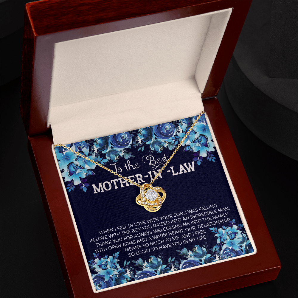Mom Jewelry, Love Knot Necklace for Mom, Necklace for Bonus Mom | Custom Heart Design