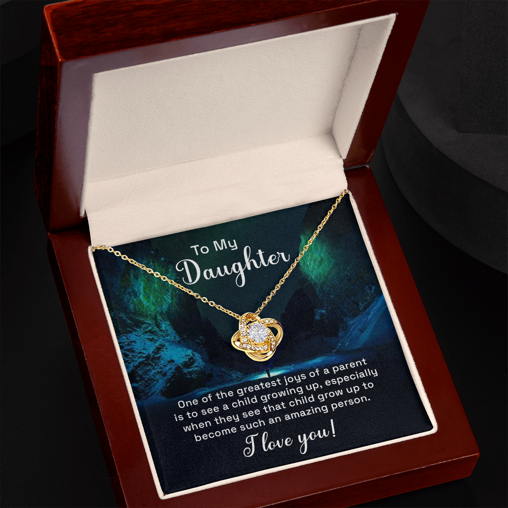 To my daughter - one of the greatest joys of a parent Daughter Necklace, Love Knot Necklace for Daughter, Necklace for Daughter, Daughter Pendant - Custom Heart Design