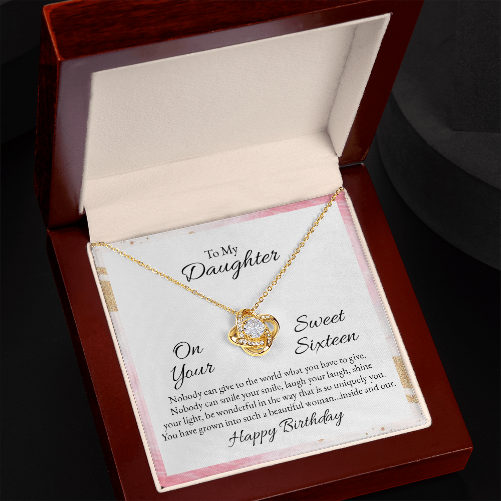To My Daughter - Nobody can give to the world (1) Daughter Necklace, Love Knot Necklace for Daughter, Necklace for Daughter, Daughter Pendant - Custom Heart Design