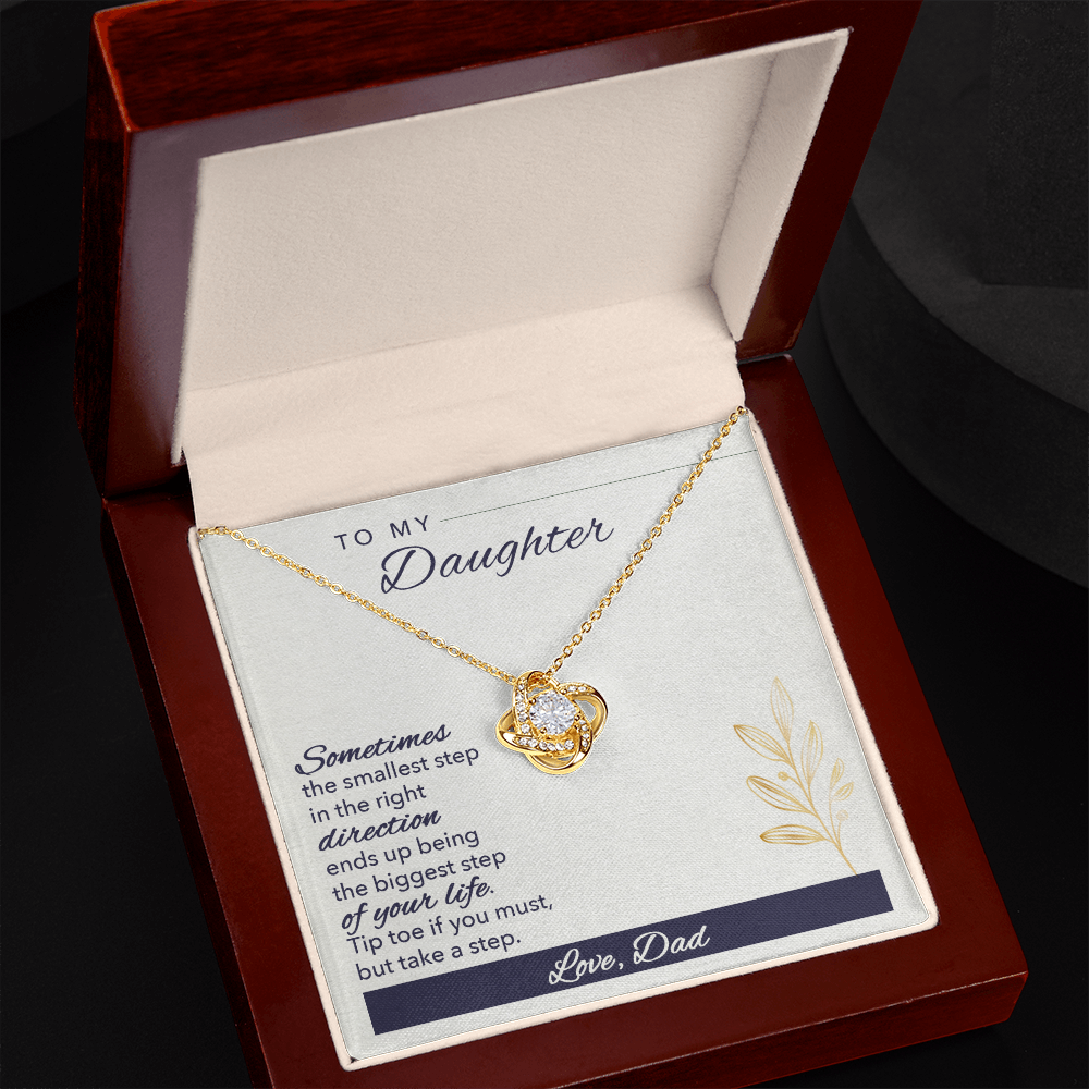 Daughter Necklace, Love Knot Necklace for Daughter, Necklace for Daughter from Dad, Daughter Pendant | Custom Heart Design