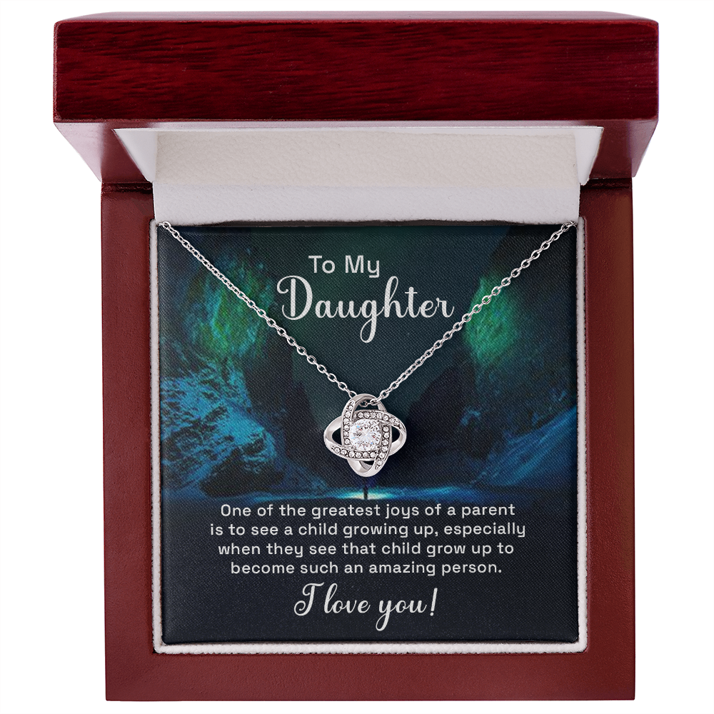 To my daughter - one of the greatest joys of a parent Daughter Necklace, Love Knot Necklace for Daughter, Necklace for Daughter, Daughter Pendant - Custom Heart Design