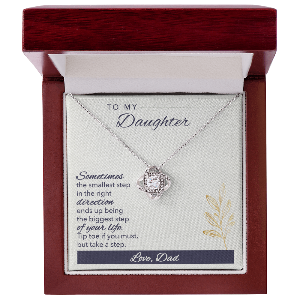 Daughter Necklace, Love Knot Necklace for Daughter, Necklace for Daughter from Dad, Daughter Pendant | Custom Heart Design