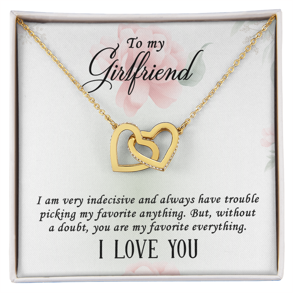 Girlfriend Heart Necklace, Interlocking Hearts Necklace for Girlfriend | Custom Heart Design