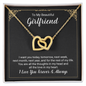 Girlfriend Heart Necklace, Interlocking Hearts Necklace for Girlfriend | Custom Heart Design