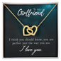 Girlfriend Heart Necklace, Interlocking Hearts Necklace for Girlfriend | Custom Heart Design