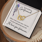 Girlfriend Heart Necklace, Interlocking Hearts Necklace for Girlfriend | Custom Heart Necklace