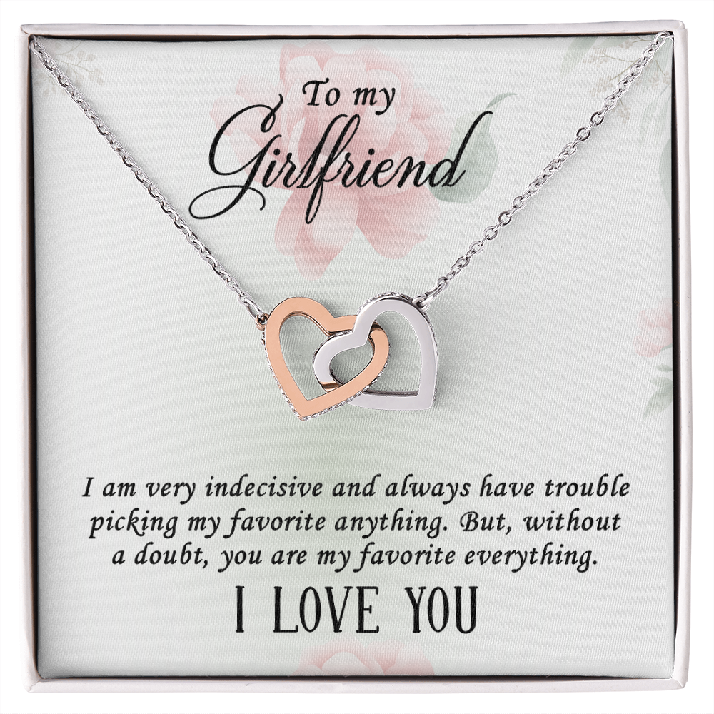 Girlfriend Heart Necklace, Interlocking Hearts Necklace for Girlfriend | Custom Heart Design