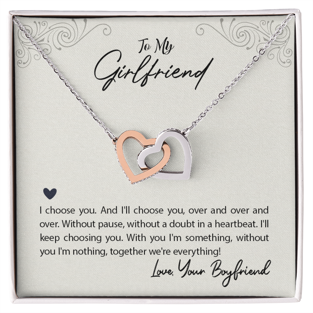 Girlfriend Heart Necklace I choose you Custom Heart Design