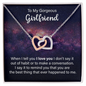 Girlfriend Heart Necklace, Interlocking Hearts Necklace for Girlfriend | Custom Heart Design