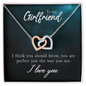 Girlfriend Heart Necklace, Interlocking Hearts Necklace for Girlfriend | Custom Heart Design