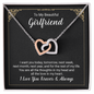 Girlfriend Heart Necklace, Interlocking Hearts Necklace for Girlfriend | Custom Heart Design