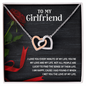 Girlfriend Heart Necklace, Interlocking Hearts Necklace for Girlfriend | Custom Heart Design