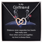 Girlfriend Heart Necklace, Interlocking Hearts Necklace for Girlfriend | Custom Heart Design