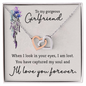Girlfriend Heart Necklace, Interlocking Hearts Necklace for Girlfriend | Custom Heart Necklace