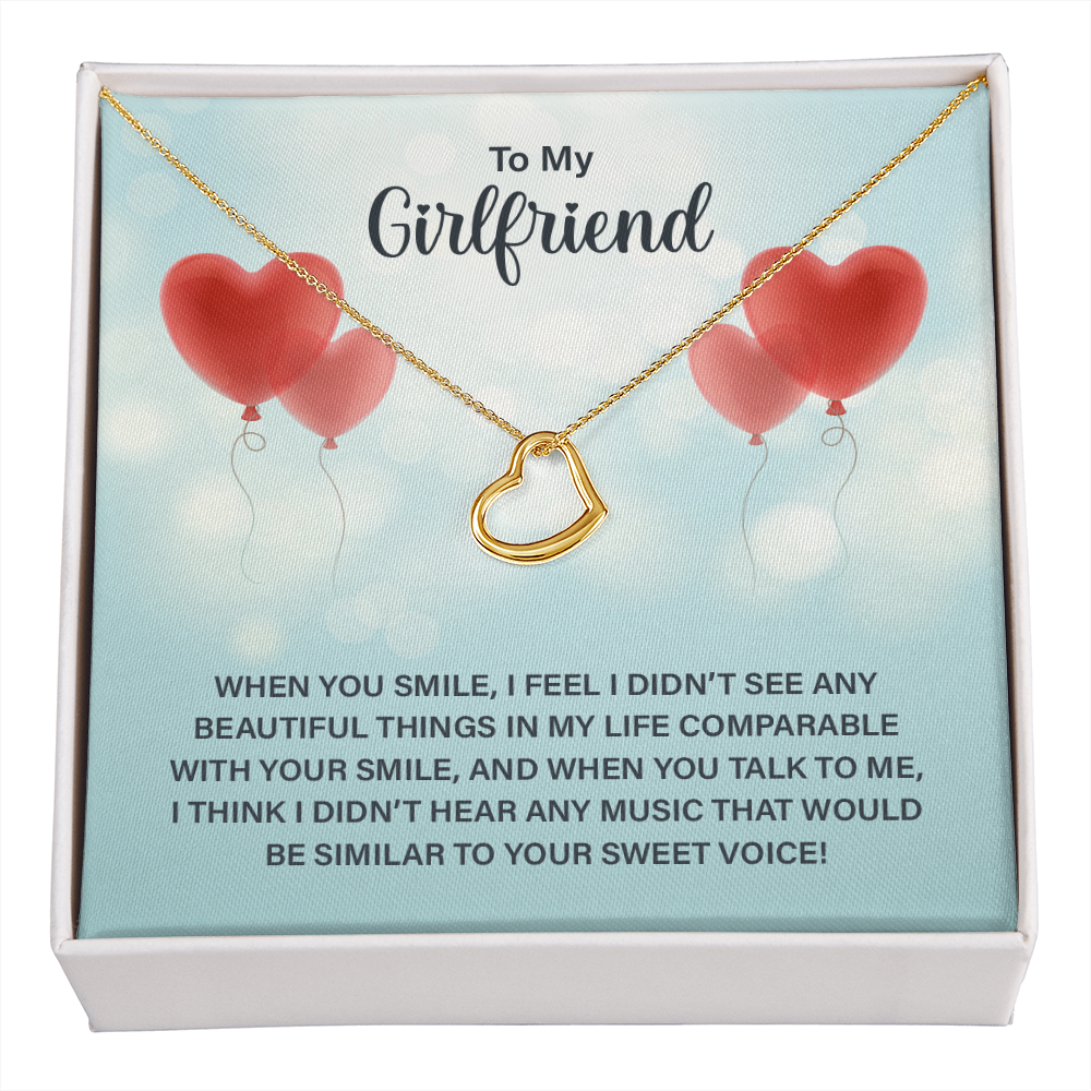 Girlfriend Heart Necklace, Delicate Heart Necklace for Girlfriend | Custom Heart Design