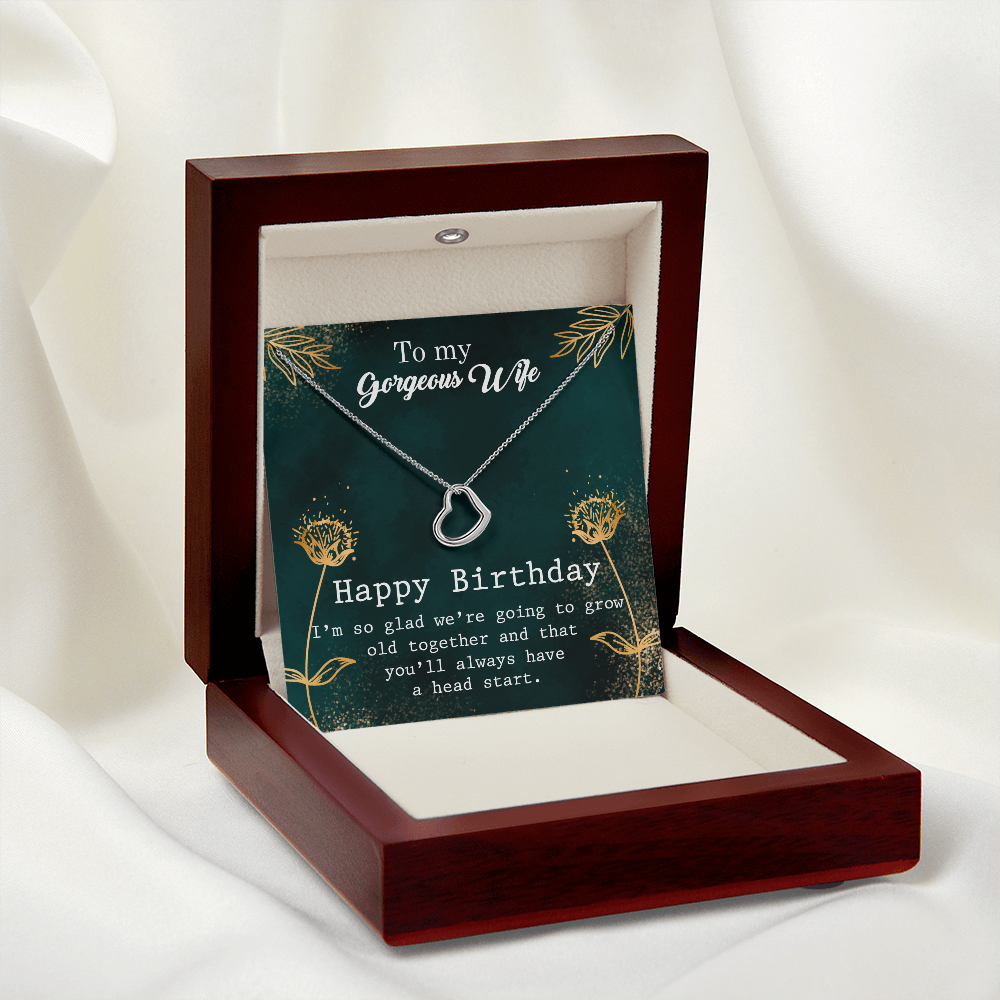 Wife Birthday Necklace, Delicate Heart Necklace for Wife | Custom Heart Design