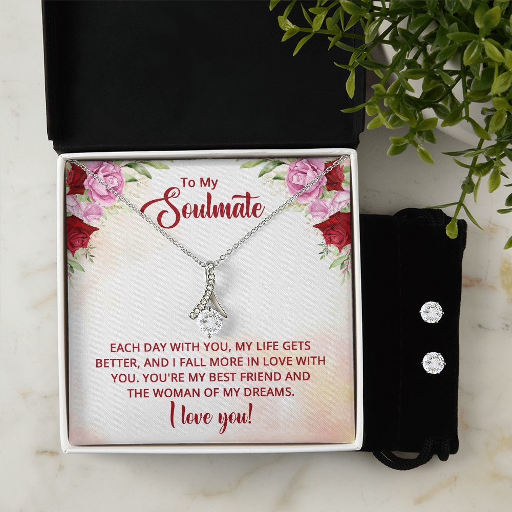 Girlfriend Jewelry Set, Necklace and Earring Set for Girlfriend | Custom Heart Design