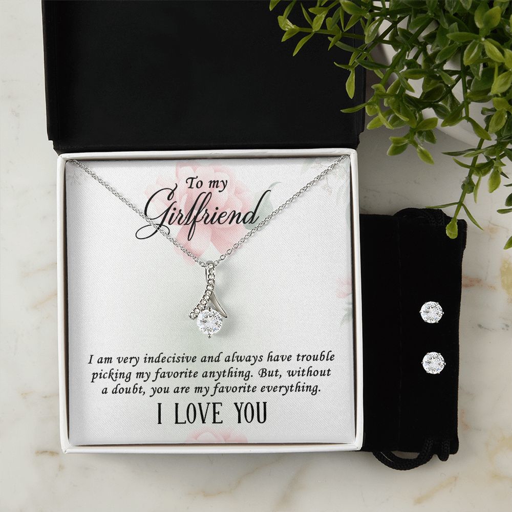 Girlfriend Jewelry Set, Necklace and Earring Set for Girlfriend | Custom Heart Design